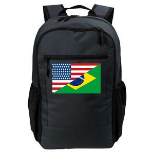 Brazil USA American Flag Daily Commute Backpack