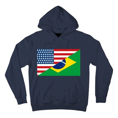 Brazil USA American Flag Hoodie