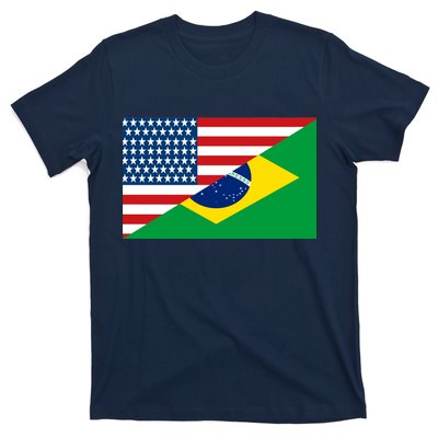 Brazil USA American Flag T-Shirt