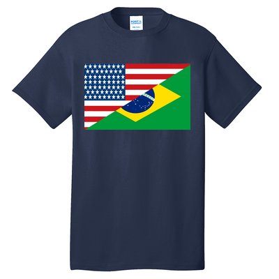 Brazil USA American Flag Tall T-Shirt