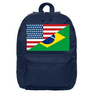 Brazil USA American Flag 16 in Basic Backpack