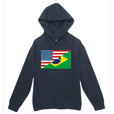 Brazil USA American Flag Urban Pullover Hoodie