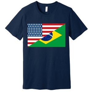 Brazil USA American Flag Premium T-Shirt