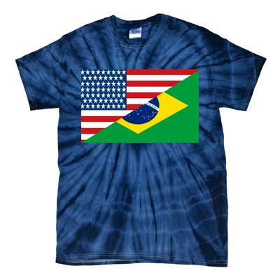 Brazil USA American Flag Tie-Dye T-Shirt