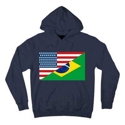 Brazil USA American Flag Tall Hoodie