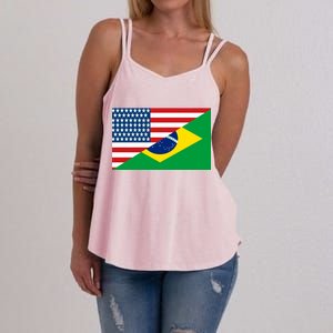 Brazil USA American Flag Women's Strappy Tank