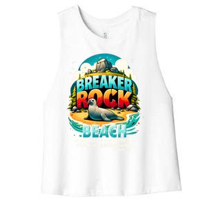 Breaker Rock Beach GodS Rocksolid Truth Christian Vbs 2024 Great Gift Women's Racerback Cropped Tank