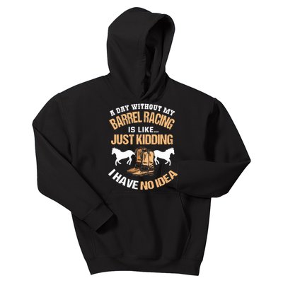 Barrel Racing Barrel Racing Lover Funny Barrel Racer Kids Hoodie