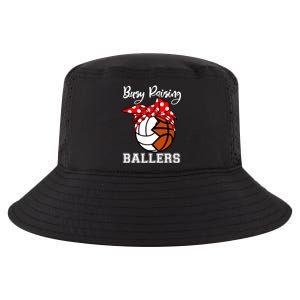 Busy Raising Ballers Funny Volleyball Basketball Mom Gift Cool Comfort Performance Bucket Hat