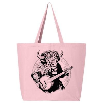 Buffalo Retro Bison Animal Playing Banjo Music Graphic 25L Jumbo Tote
