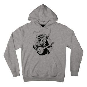 Buffalo Retro Bison Animal Playing Banjo Music Graphic Tall Hoodie