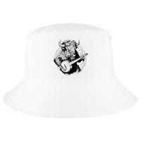 Buffalo Retro Bison Animal Playing Banjo Music Graphic Cool Comfort Performance Bucket Hat