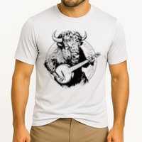 Buffalo Retro Bison Animal Playing Banjo Music Graphic Cooling Performance Crew T-Shirt