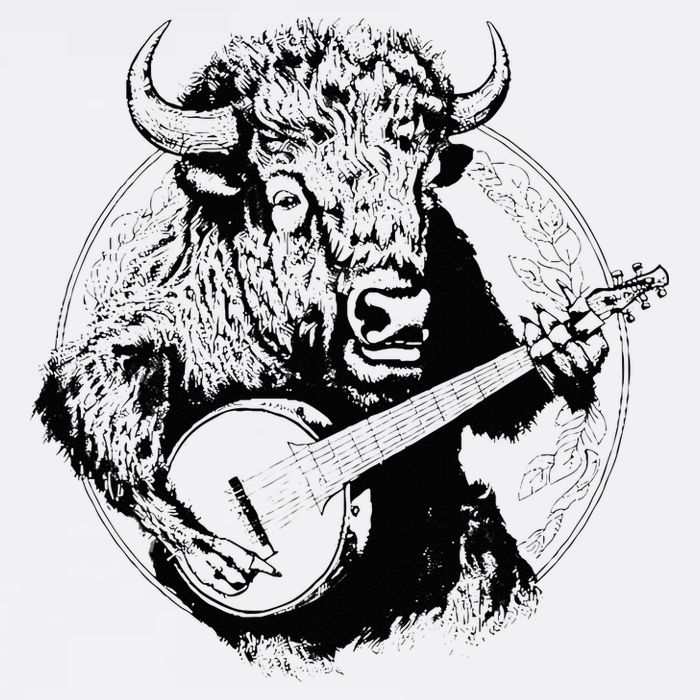 Buffalo Retro Bison Animal Playing Banjo Music Graphic Cooling Performance Crew T-Shirt
