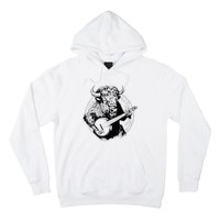 Buffalo Retro Bison Animal Playing Banjo Music Graphic Hoodie