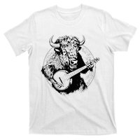 Buffalo Retro Bison Animal Playing Banjo Music Graphic T-Shirt