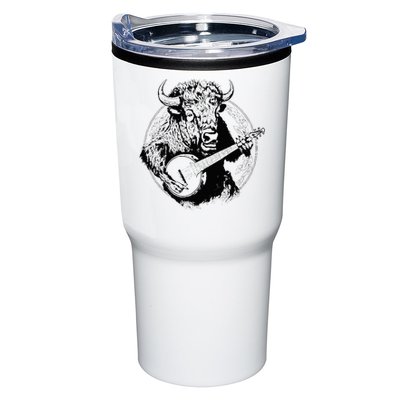 Buffalo Retro Bison Animal Playing Banjo Music Graphic Tumbler