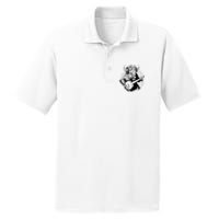 Buffalo Retro Bison Animal Playing Banjo Music Graphic PosiCharge RacerMesh Polo