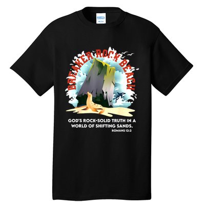 Breaker Rock Beach Gods Rock Solid Truth In A World Vbs 2024 Tall T-Shirt