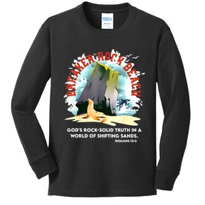 Breaker Rock Beach Gods Rock Solid Truth In A World Vbs 2024 Kids Long Sleeve Shirt