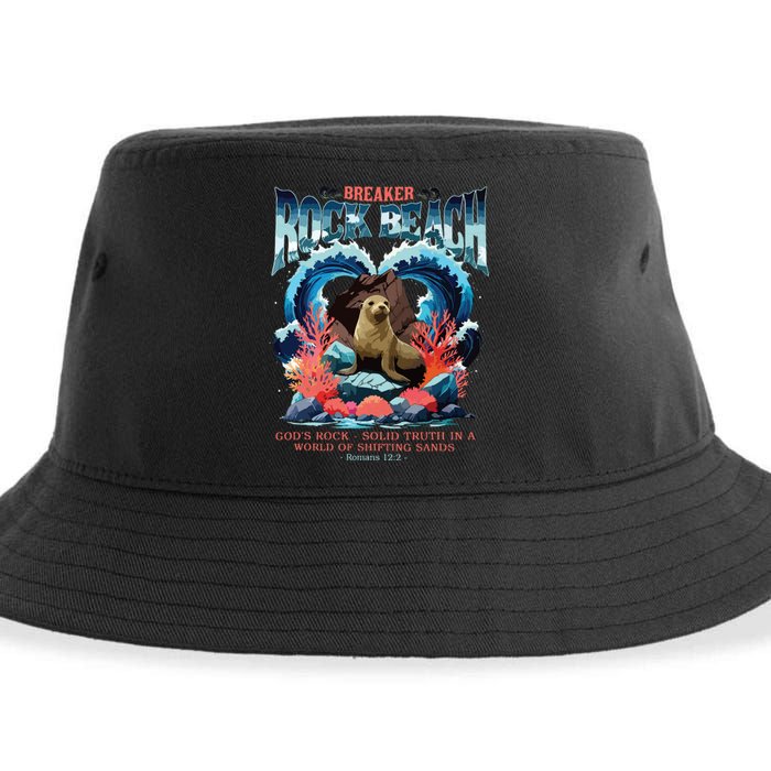 Breaker Rock Beach Vbs 2024 Gods Rock Solid Truth Christian Sustainable Bucket Hat