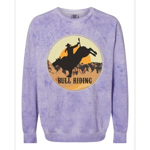 Bull Riding Bullriding Cowboy Western Rodeo Colorblast Crewneck Sweatshirt