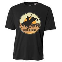 Bull Riding Bullriding Cowboy Western Rodeo Cooling Performance Crew T-Shirt