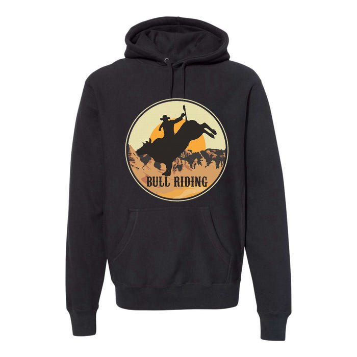 Bull Riding Bullriding Cowboy Western Rodeo Premium Hoodie