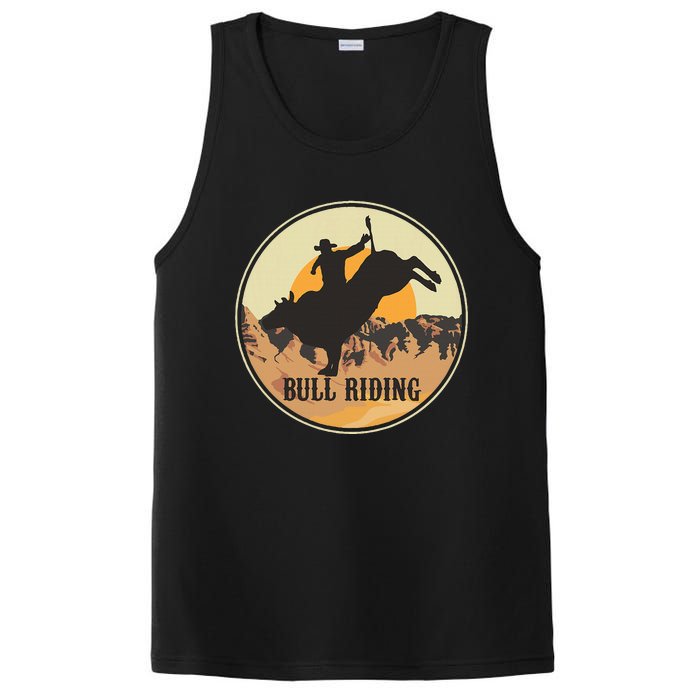 Bull Riding Bullriding Cowboy Western Rodeo PosiCharge Competitor Tank