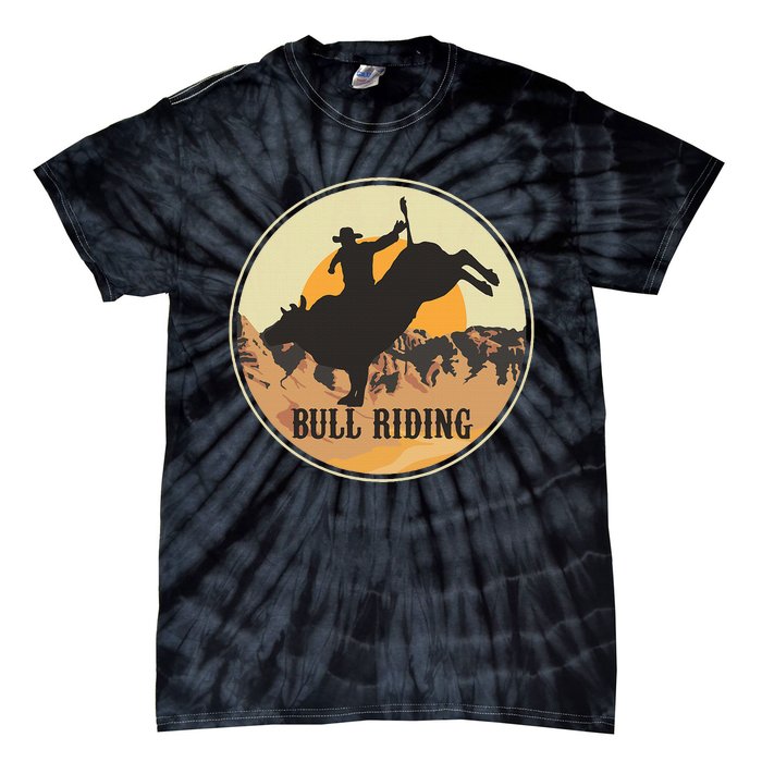 Bull Riding Bullriding Cowboy Western Rodeo Tie-Dye T-Shirt