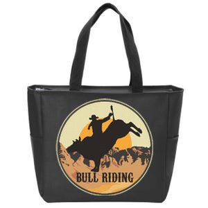 Bull Riding Bullriding Cowboy Western Rodeo Zip Tote Bag