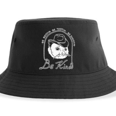 Be Rootin Be Tootin Be Shootin Be Kind Cowboy Opossum Lover Sustainable Bucket Hat