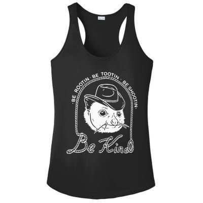 Be Rootin Be Tootin Be Shootin Be Kind Cowboy Opossum Lover Ladies PosiCharge Competitor Racerback Tank