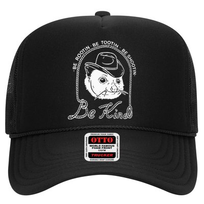 Be Rootin Be Tootin Be Shootin Be Kind Cowboy Opossum Lover Trucker Hat