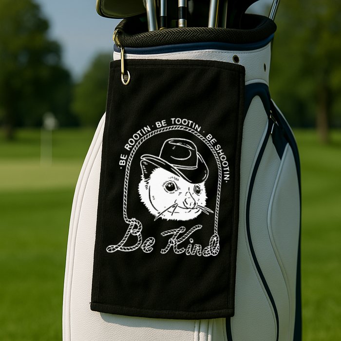 Be Rootin Be Tootin Be Shootin Be Kind Cowboy Opossum Lover Golf Towel
