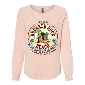 Breaker Rock Beach Gods Rock Solid Truth In A World Vbs Womens California Wash Sweatshirt