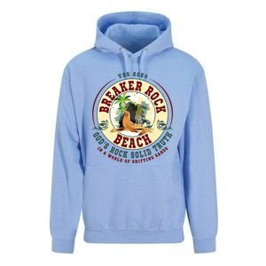 Breaker Rock Beach Gods Rock Solid Truth In A World Vbs Unisex Surf Hoodie