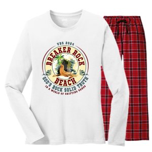 Breaker Rock Beach Gods Rock Solid Truth In A World Vbs Women's Long Sleeve Flannel Pajama Set 