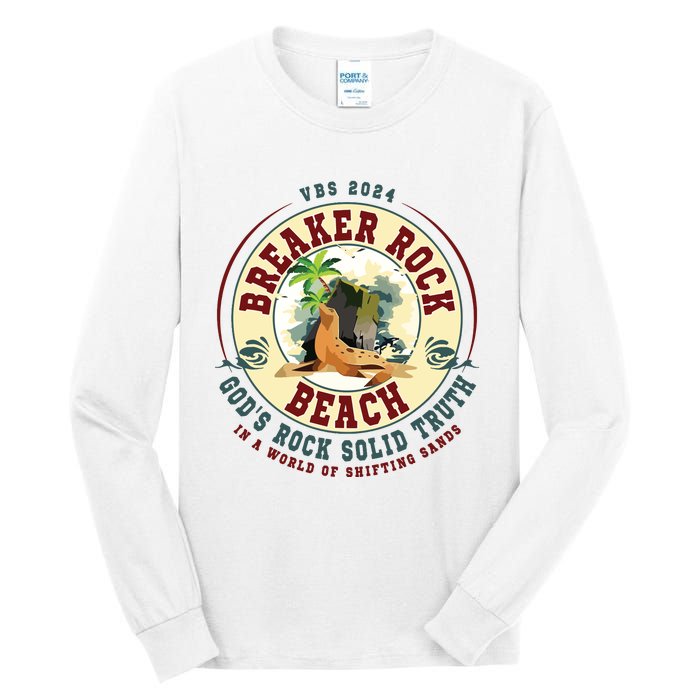 Breaker Rock Beach Gods Rock Solid Truth In A World Vbs Tall Long Sleeve T-Shirt