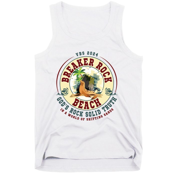 Breaker Rock Beach Gods Rock Solid Truth In A World Vbs Tank Top