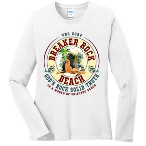 Breaker Rock Beach Gods Rock Solid Truth In A World Vbs Ladies Long Sleeve Shirt