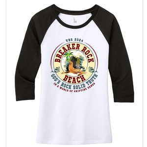 Breaker Rock Beach Gods Rock Solid Truth In A World Vbs Women's Tri-Blend 3/4-Sleeve Raglan Shirt