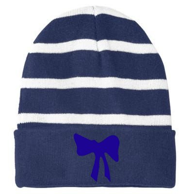 Blue Ribbon Striped Beanie with Solid Band