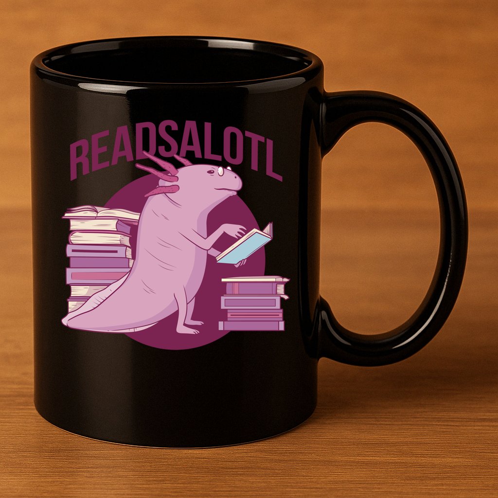 BookLover Readsalotl Bookworm Gift 11oz C Handle Ceramic Mug