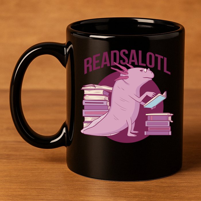 BookLover Readsalotl Bookworm Gift 11oz C Handle Ceramic Mug
