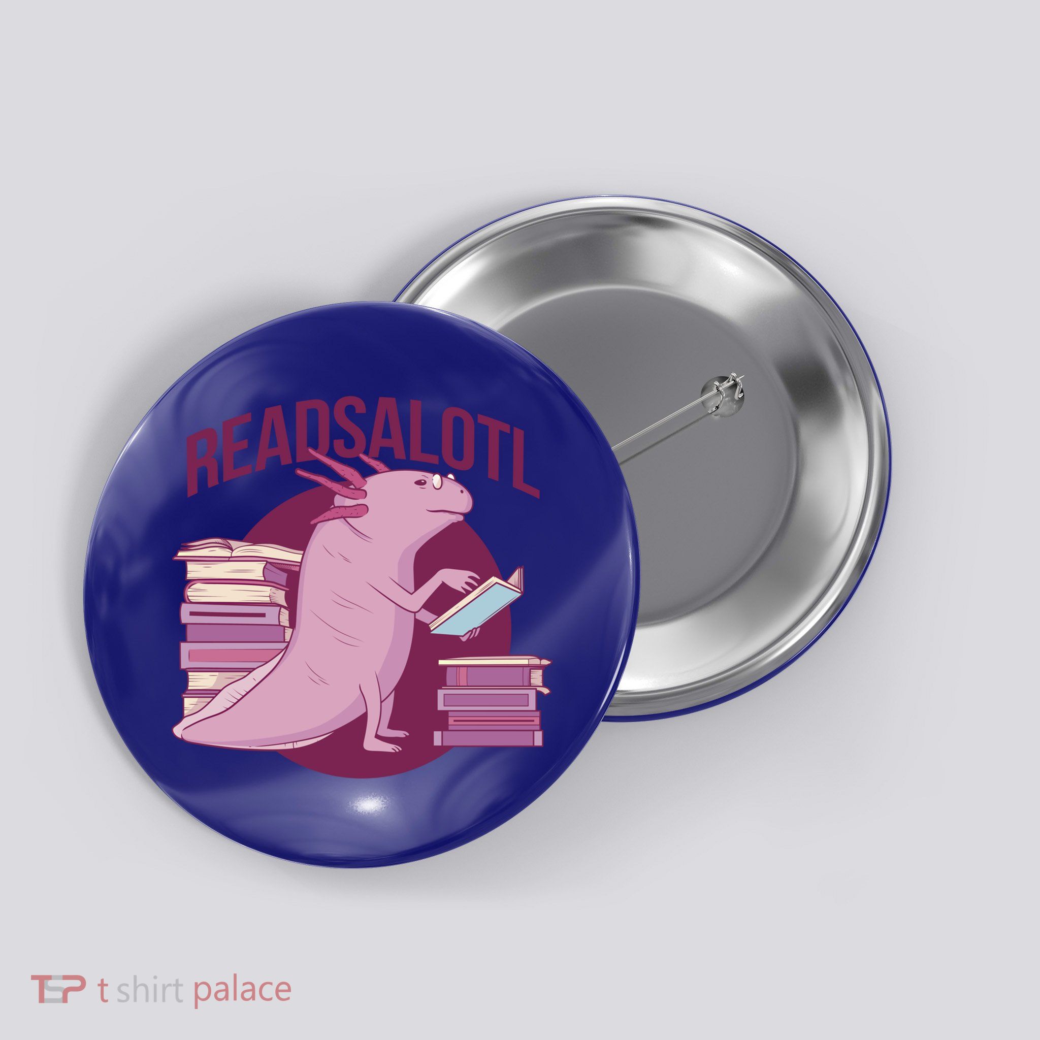 BookLover Readsalotl Bookworm Gift Button