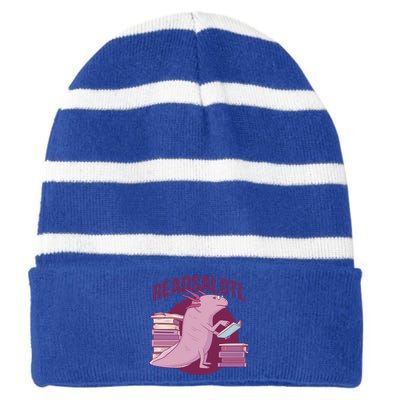 BookLover Readsalotl Bookworm Gift Striped Beanie with Solid Band