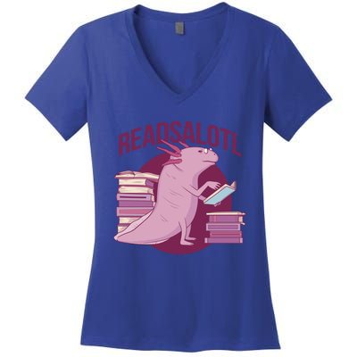 BookLover Readsalotl Bookworm Gift Women's V-Neck T-Shirt