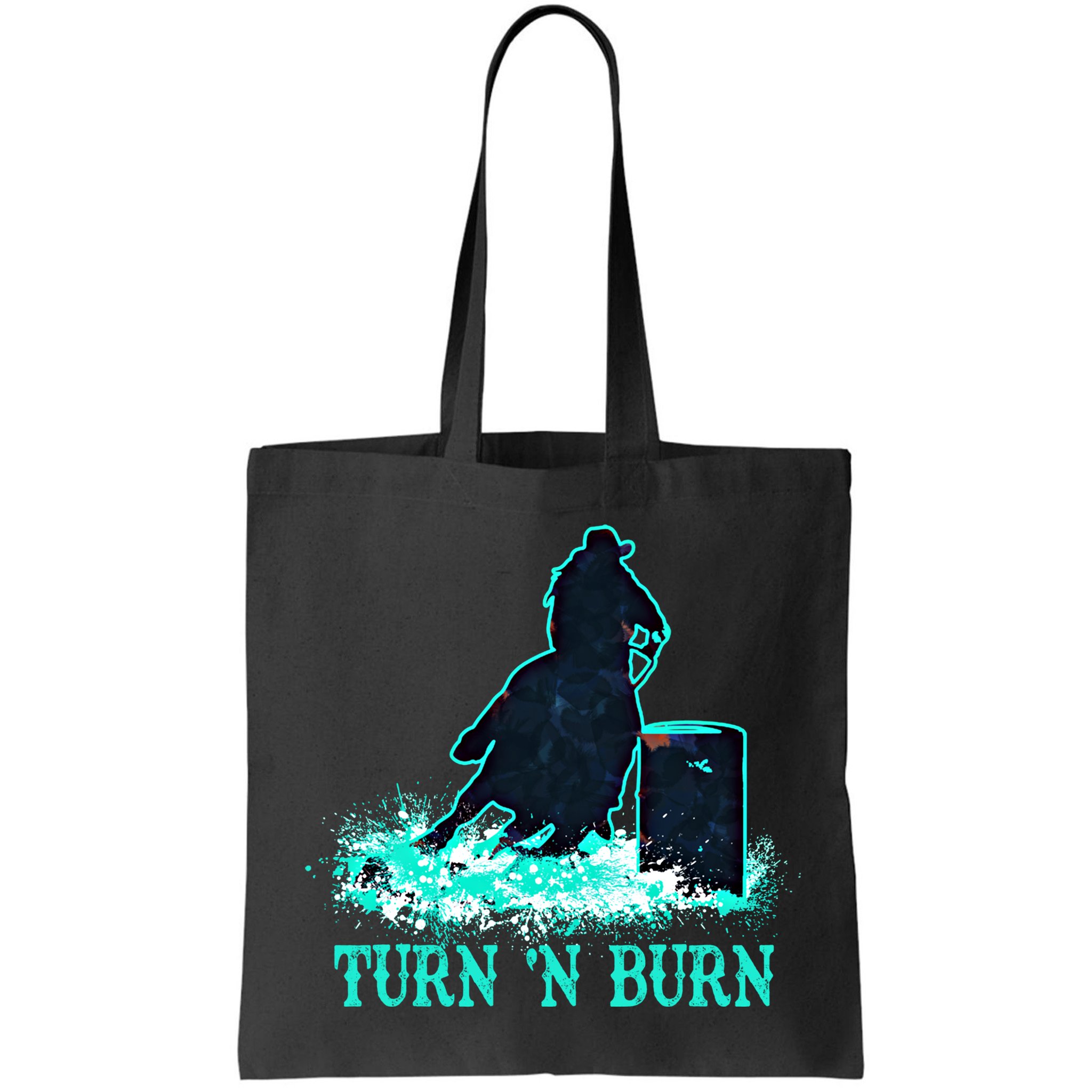 Barrel Racer Barrel Racing Horse Turn And Burn Teal Blue Cute Gift Bag