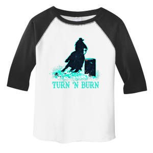 Barrel Racer Barrel Racing Horse Turn And Burn Teal Blue Cute Gift Toddler Fine Jersey T-Shirt